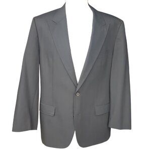 Hugo Boss SZ 42 Black Wing Tipped Men's Wool 2 Button Blazer Jacket